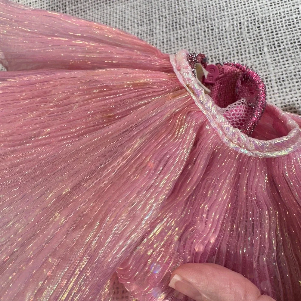 Vintage Barbie Kitty‎ Black Perkins Mattel Pink Iridescent Sequin Gown Dress